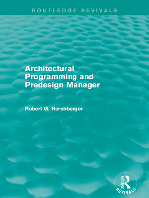 cover image of Architectural Programming and Predesign Manager